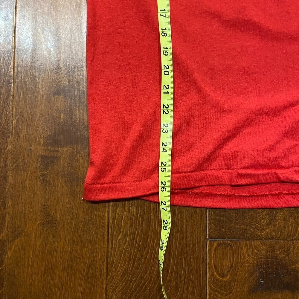 Atlanta Hawks Single Stitched Vintage Red Yellow T-Shirt Men's Size Large - Picture 7 of 8